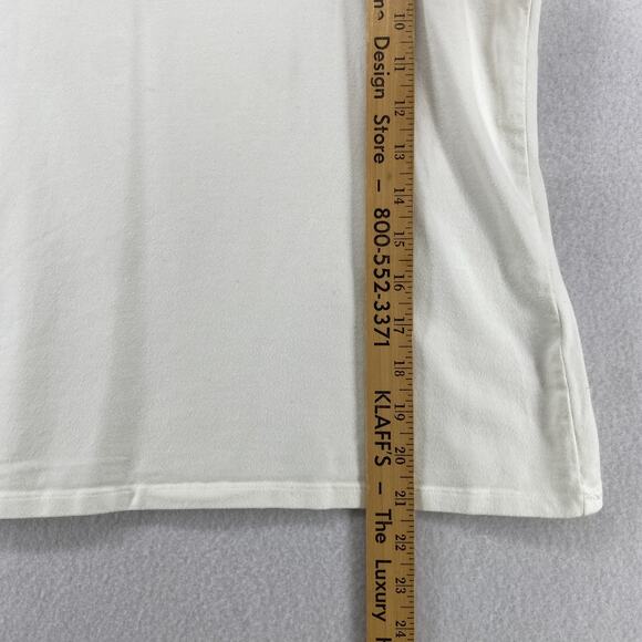 EILEEN FISHER Tank Top PL Stretch Organic Cotton Jersey Scoop Neck Shell White - Picture 10 of 12